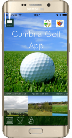 Cumbria Golf App running on a mobile phone